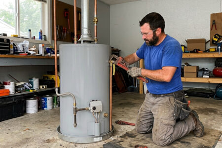 plumber working in a workshop plumbing marketing ideas