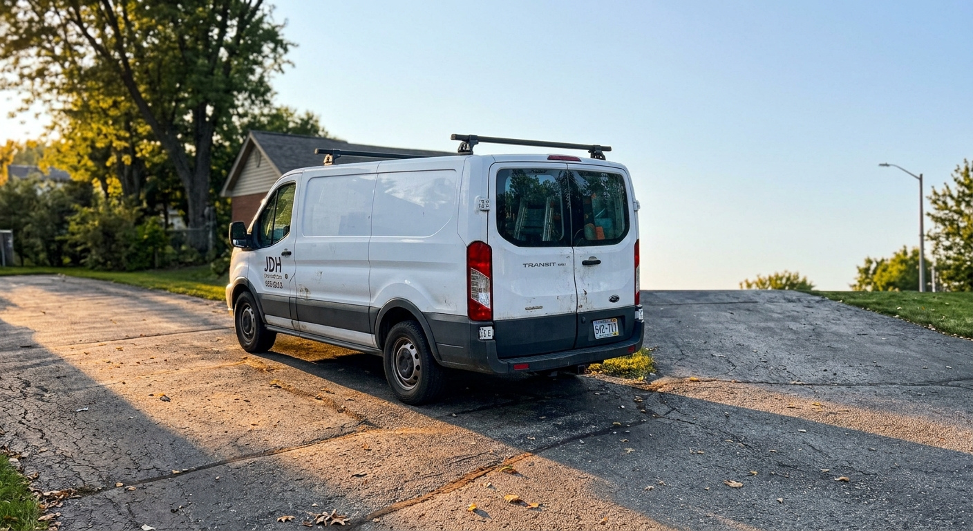 White van on the road lead generation for contractors